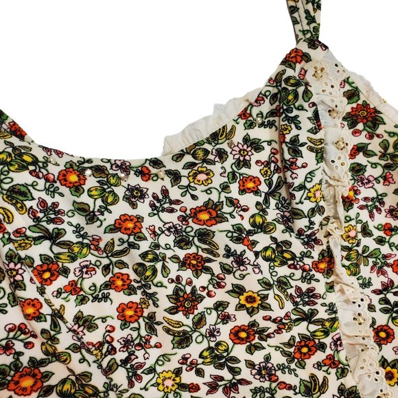 VTG 60s/70s Sears Skirted Swimsuit Womens 14/36 Spaghetti-Strap One-Piece Floral - Picture 4 of 7